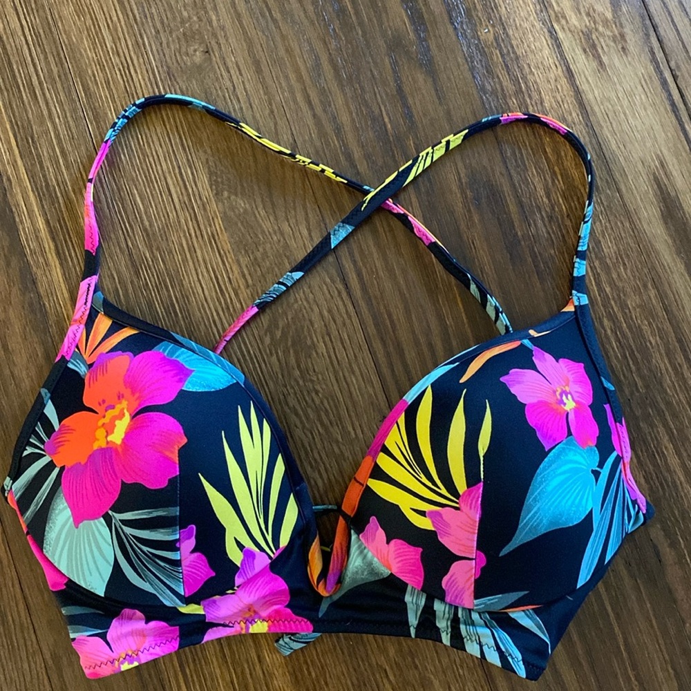 Shade and shore, tropical padded bikini top